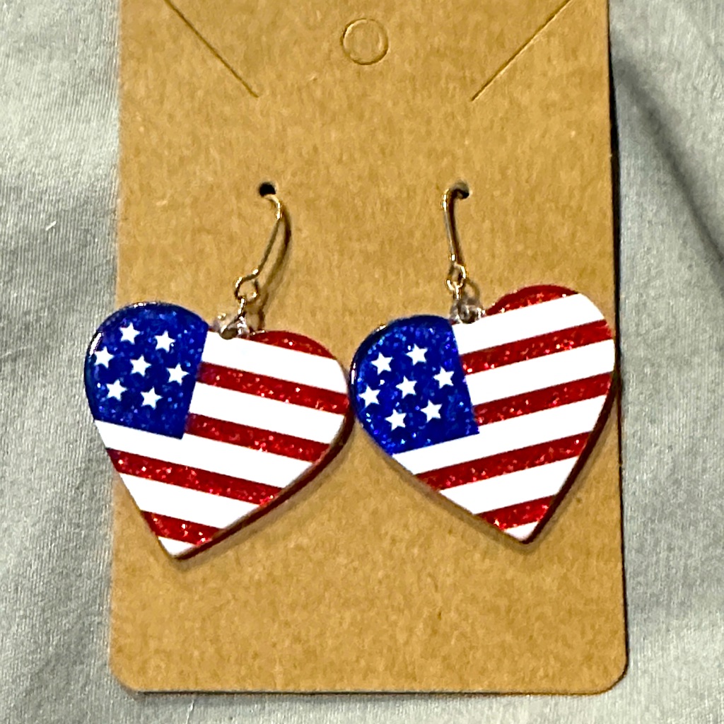 Star-Spangled Heart Earrings